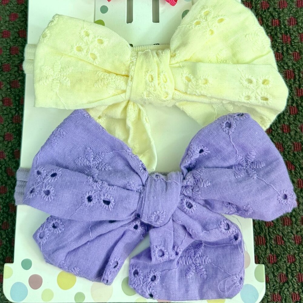 Little Me Girls Bow Headwraps & Mini Bow Hair Clips 5-Piece Set Multi NWT Baby